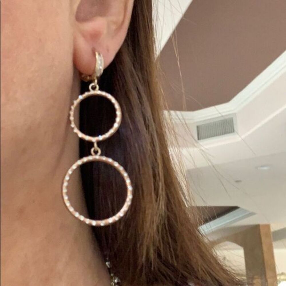 New 10kt Yellow and Rose Gold Dangle Earrings
